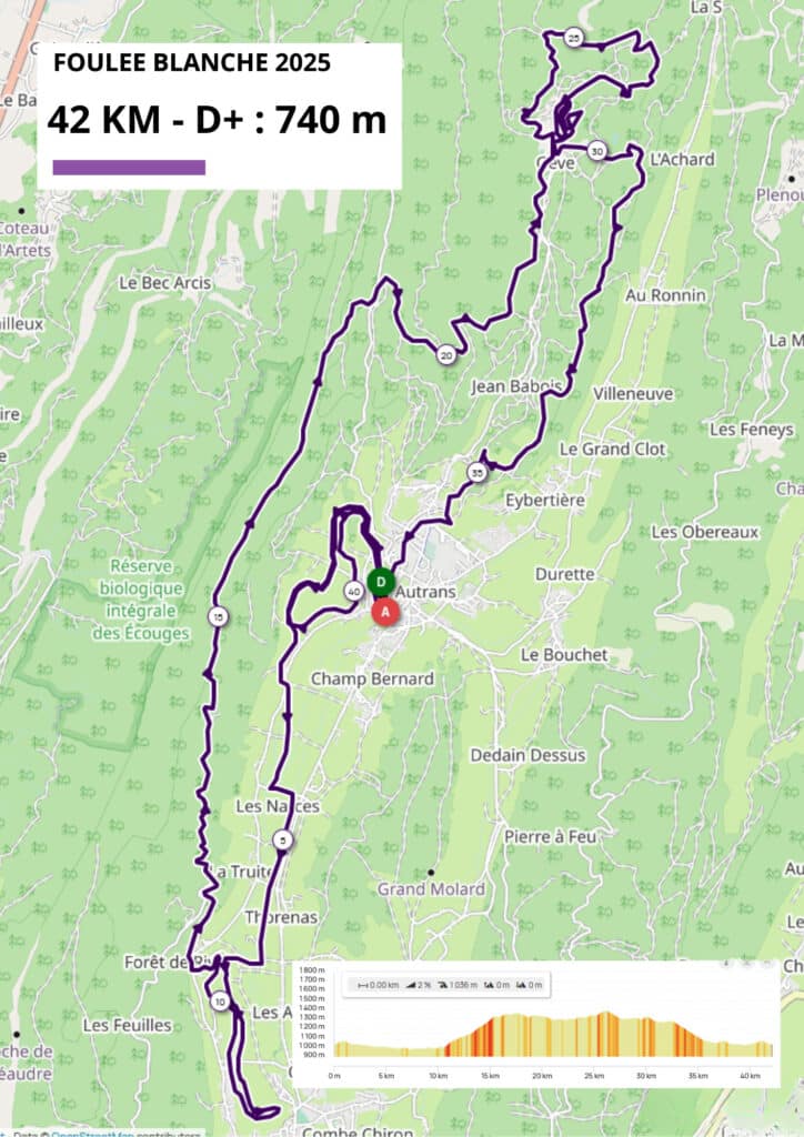 Parcours Foulée Blanche 2025 : course de ski de fond de 42km style libre tout public